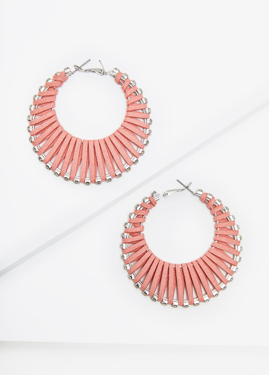 Faux Suede Hoop Earrings
