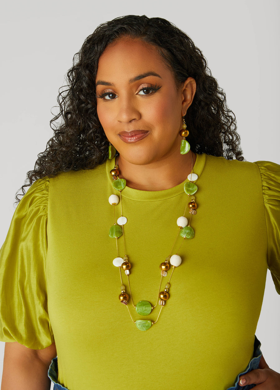 Stone And Bead Necklace Set