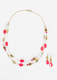 Bead And Wood Necklace Set