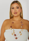 Bead And Stone Necklace Set