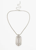 Crystal Ring Silver Tone Necklace