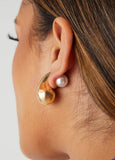 Gold And Faux Pearl Teardrop Earrings