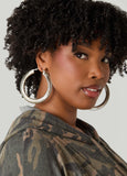 Silver Tone Omega Chain Earrings
