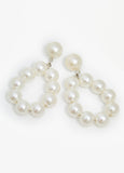 Faux Pearl Drop Ring Earrings