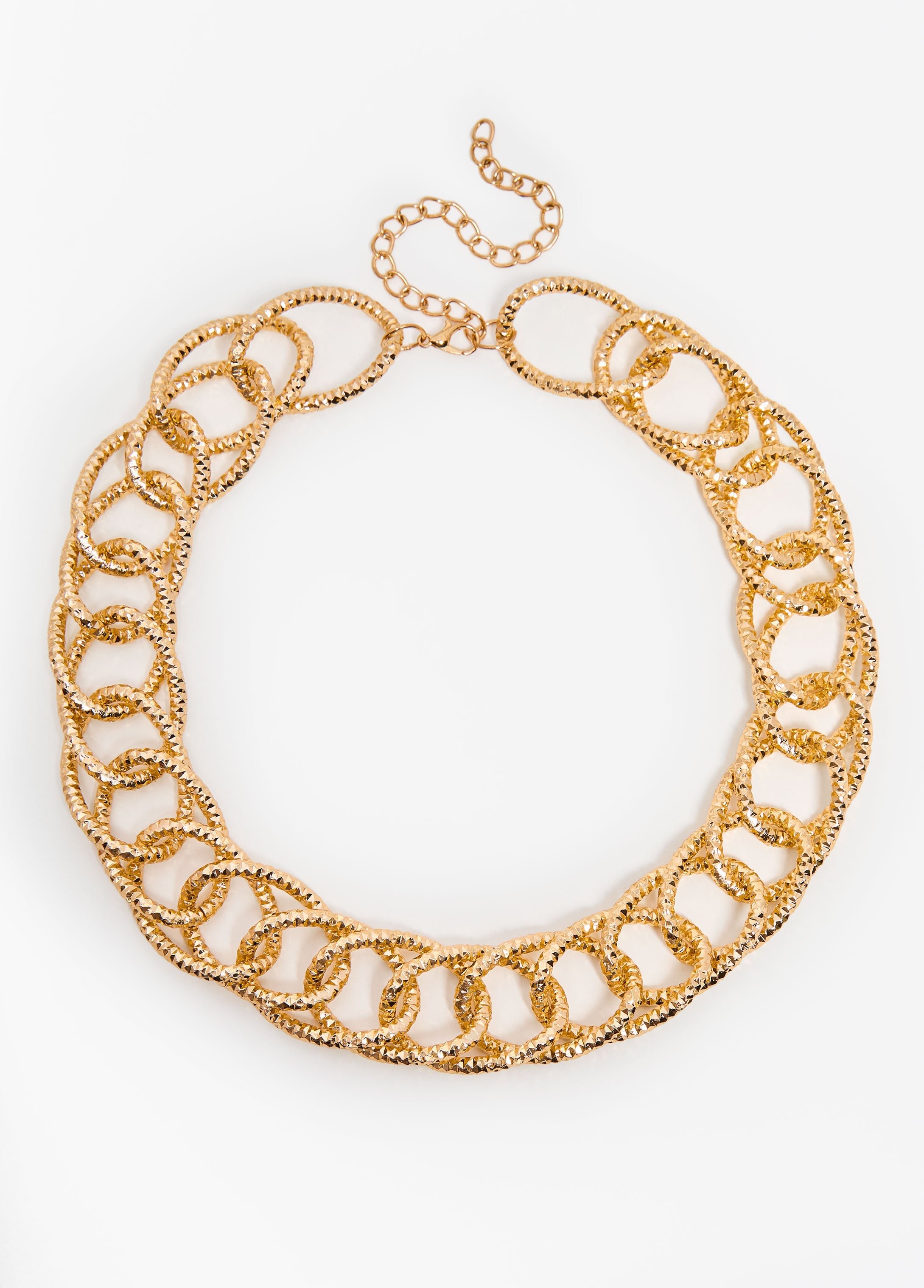 Textured Gold Tone Necklace Set
