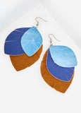 Faux Leather And Denim Earrings