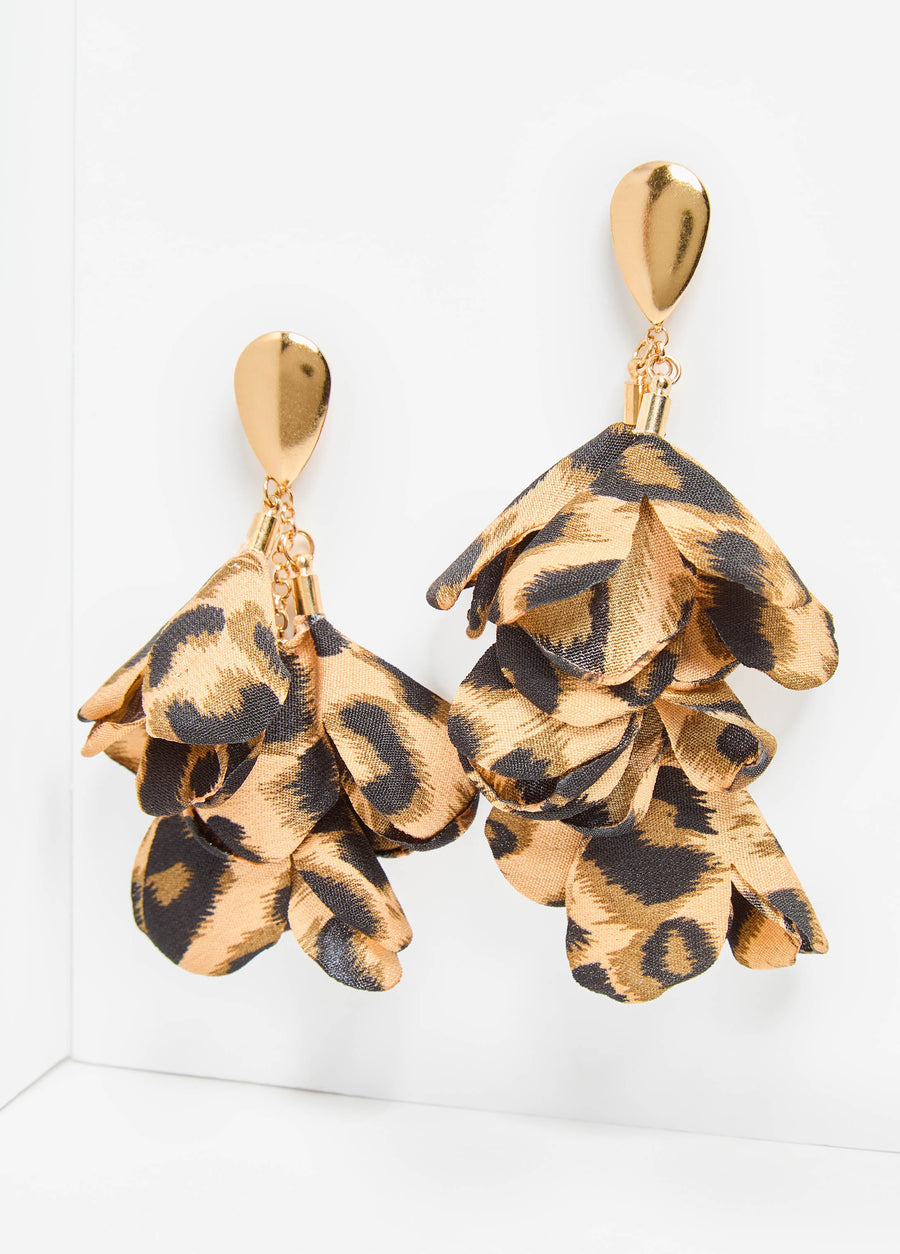 Animal Print Petal Earrings