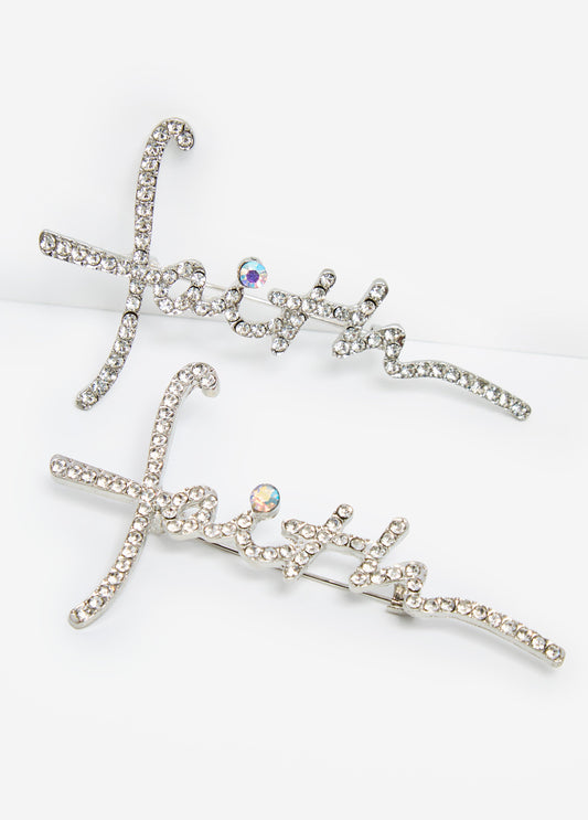 Faith Crystal Brooch Set