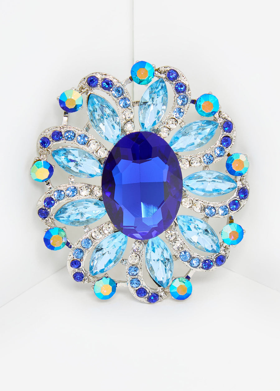 Crystal Flower Brooch