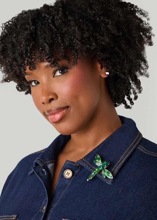 Crystal Dragonfly Brooch