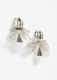 Faux Pearl Flower Hoop Earrings