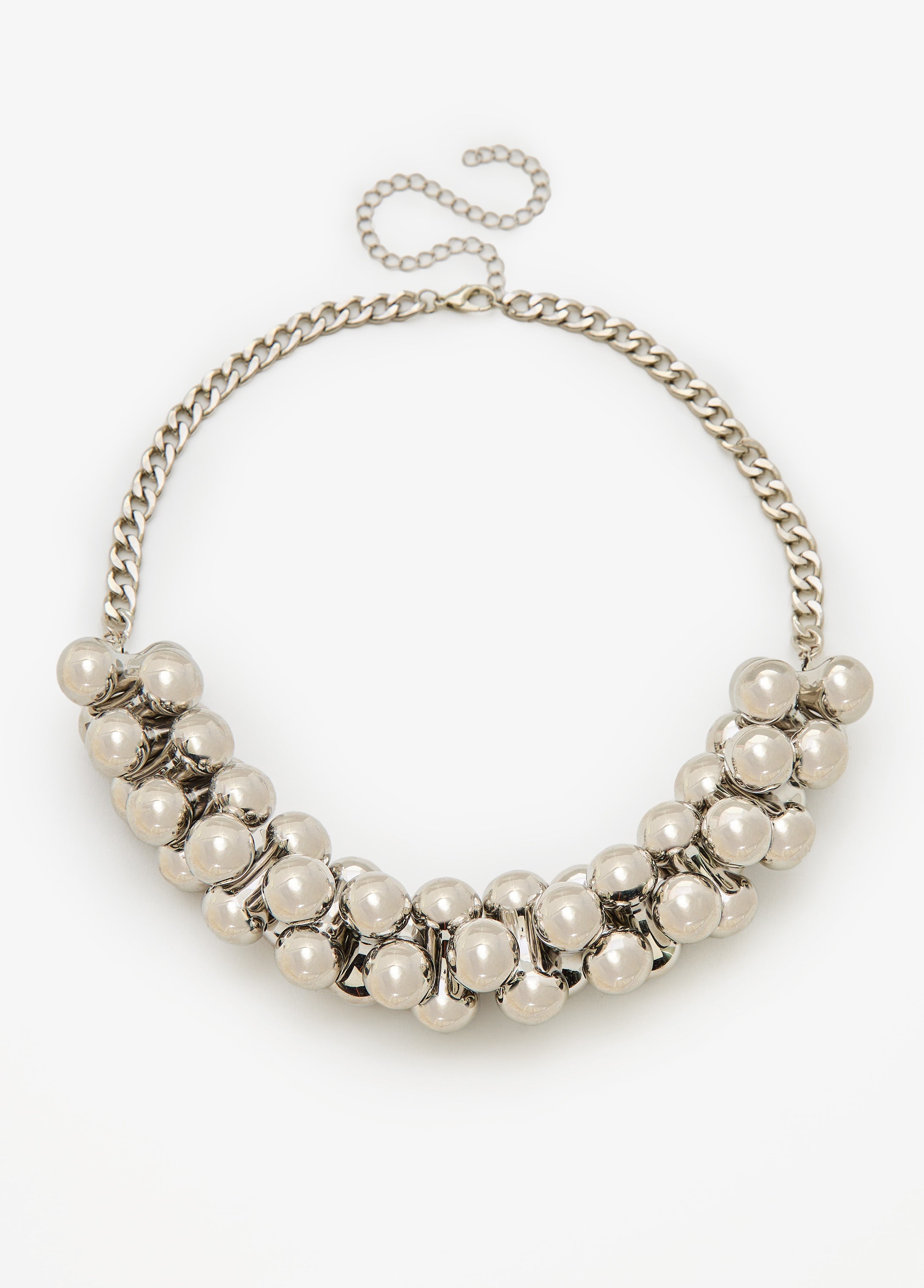 Beaded Silver Tone Necklace Set