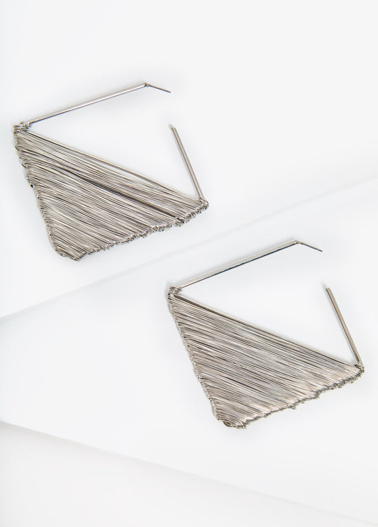 Silver Tone Wrapped Wire Earrings