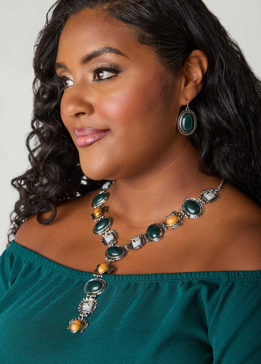 Marbled Stone Necklace Set