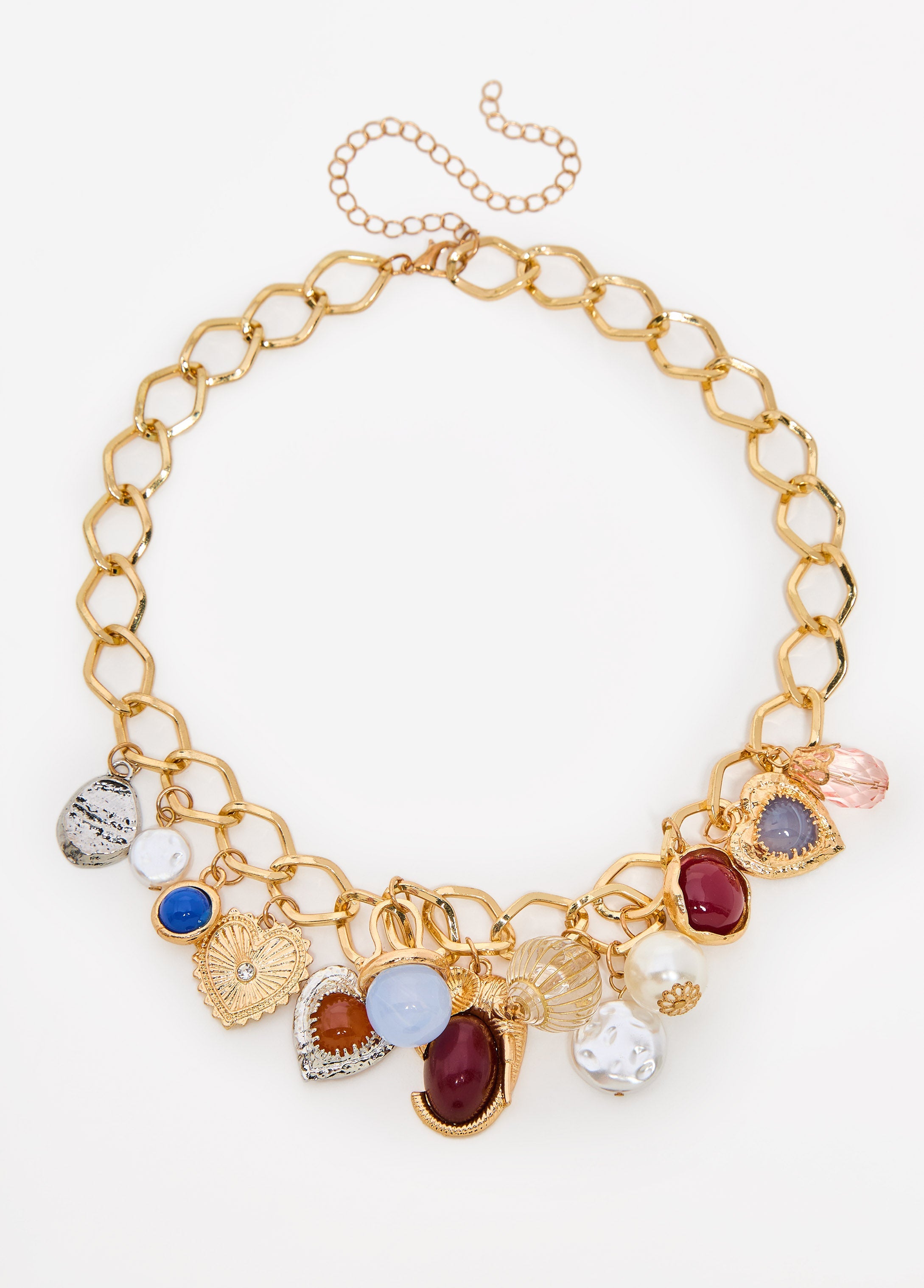 Layered Gold Charm Necklace Set