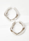 Twisted Silver Tone Hoop Earrings