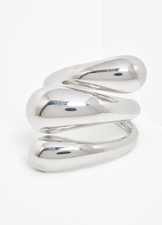 Swirl Silver Tone Cuff