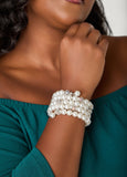 Faux Pearl Wrap Bracelet