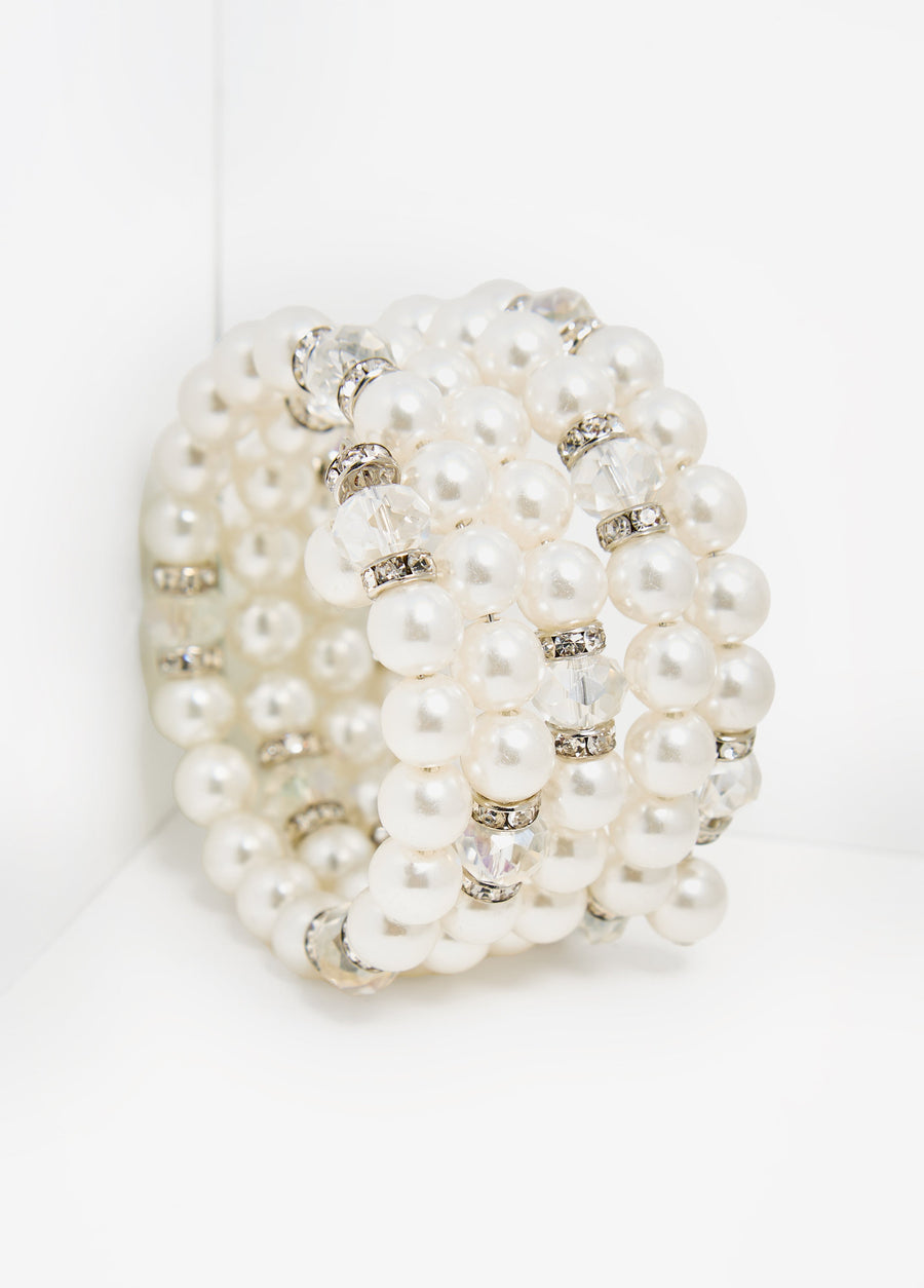 Faux Pearl Wrap Bracelet