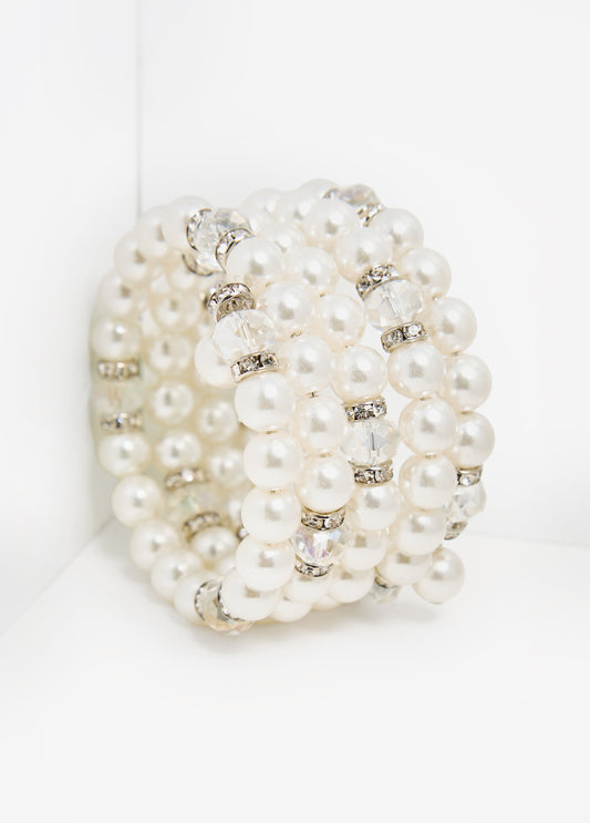 Faux Pearl Wrap Bracelet