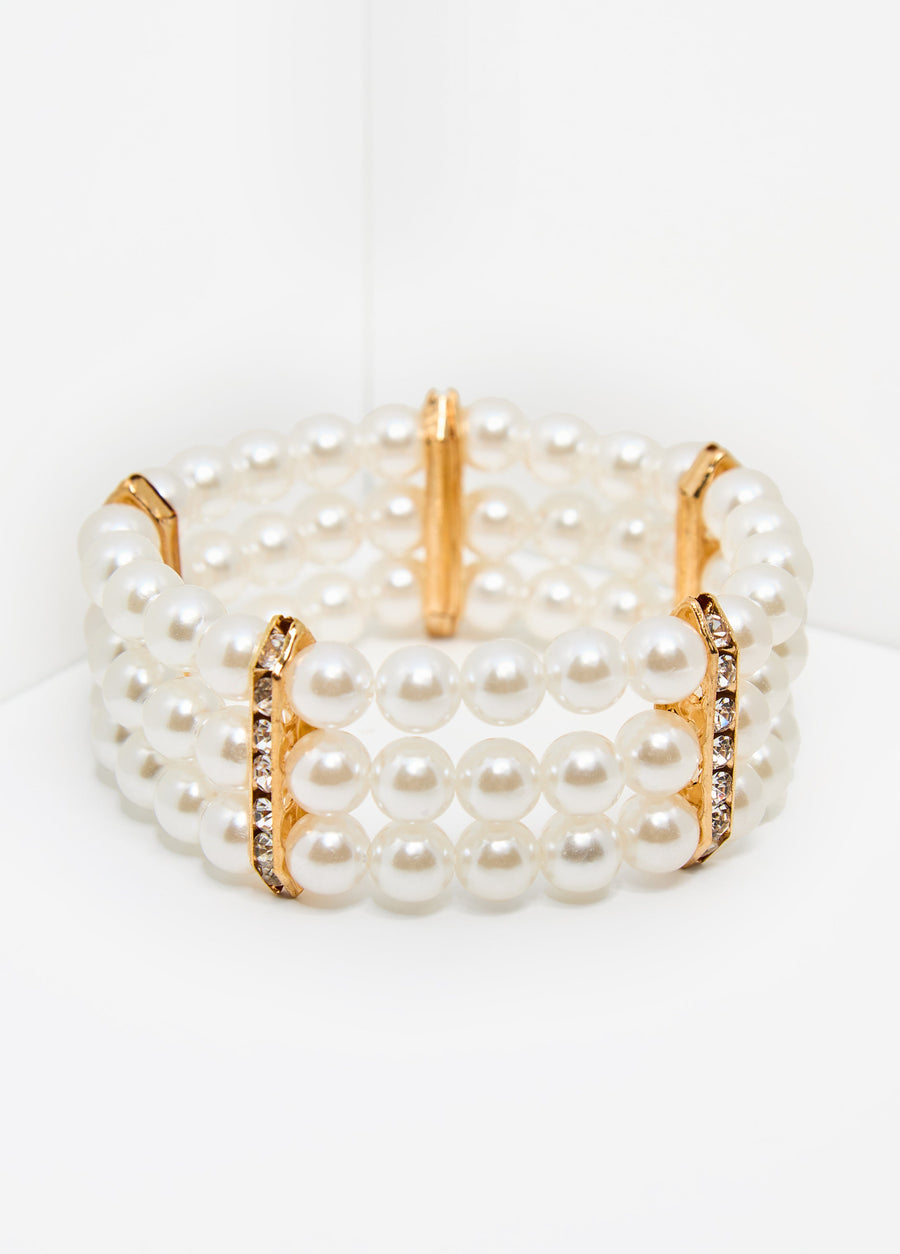 Faux Pearl Stretch Bracelet