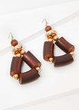 Wood And Bead Earrings