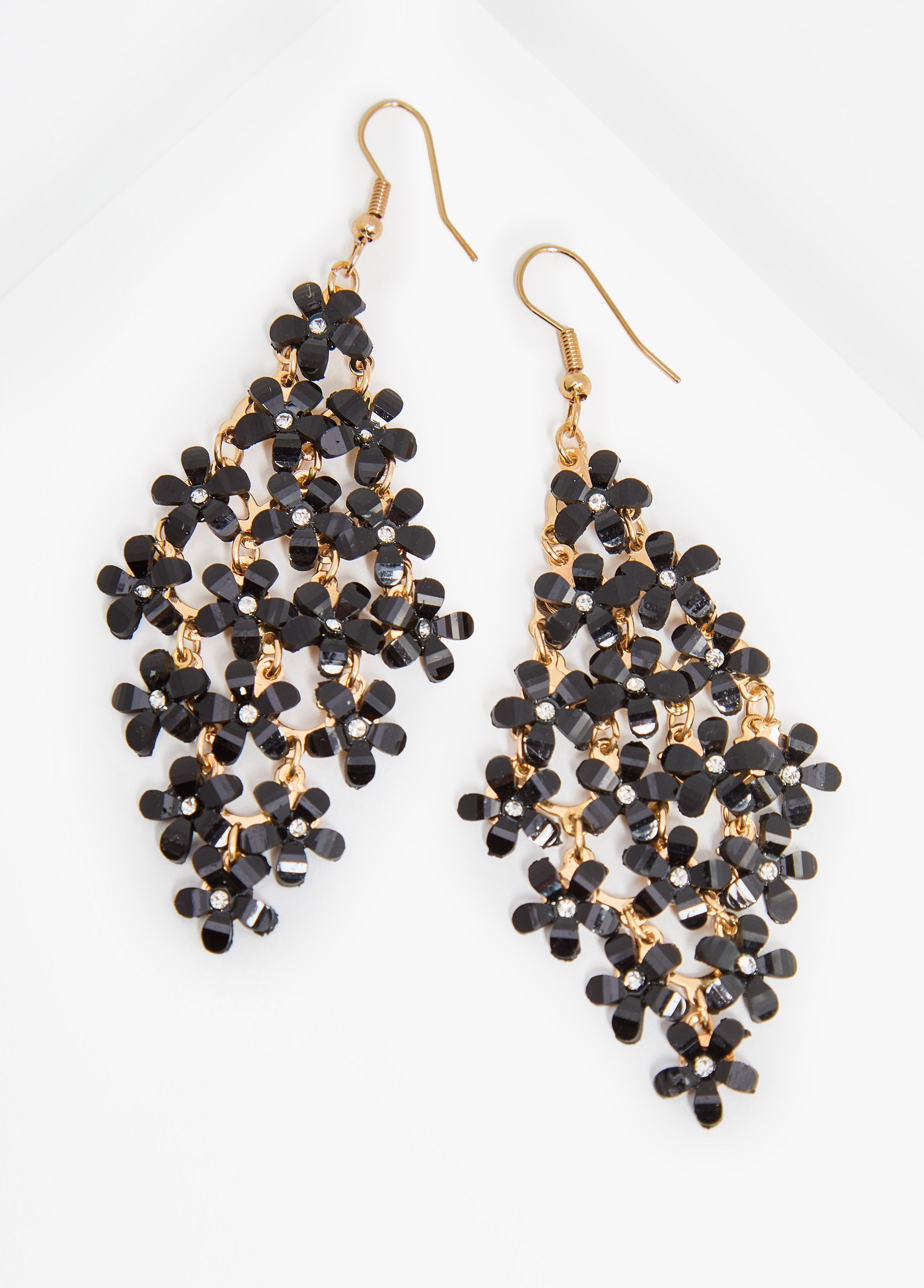 Crystal Flower Dangle Earrings