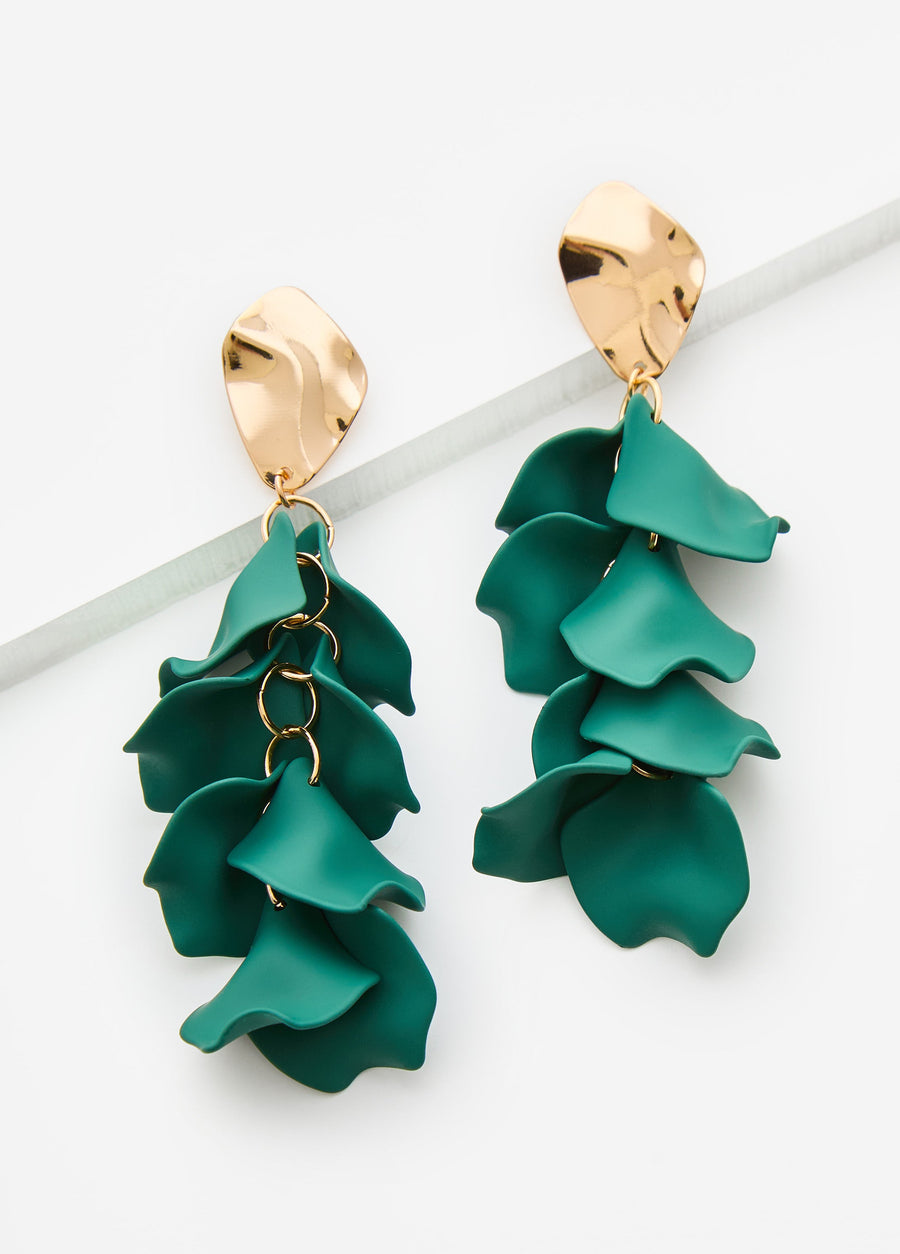 Hammered Matte Petal Earrings