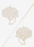 Cutout Profile Drop Earrings