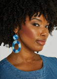 Ombre Raffia Wrapped Ring Earrings