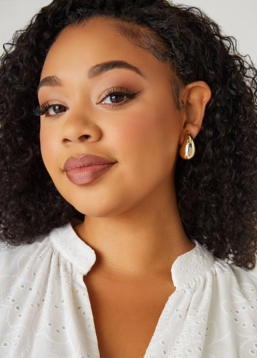 Gold Tone Teardrop Earrings
