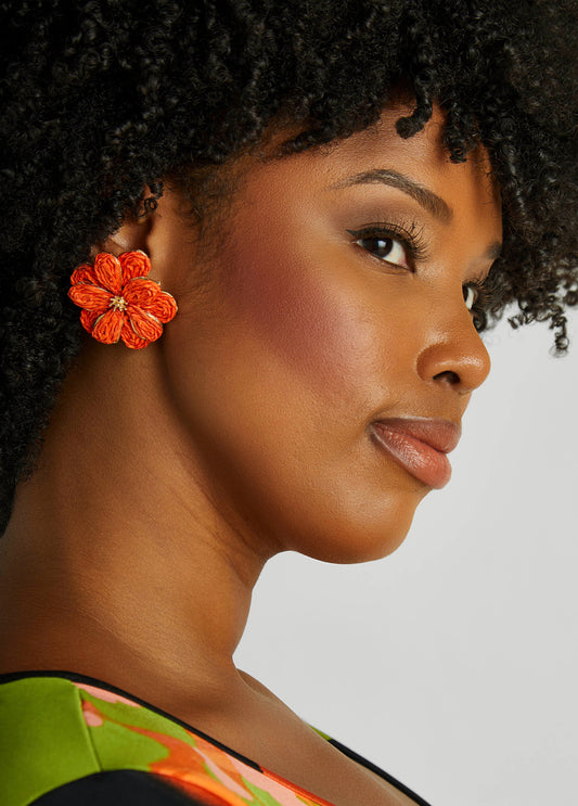 Raffia Flower Earrings