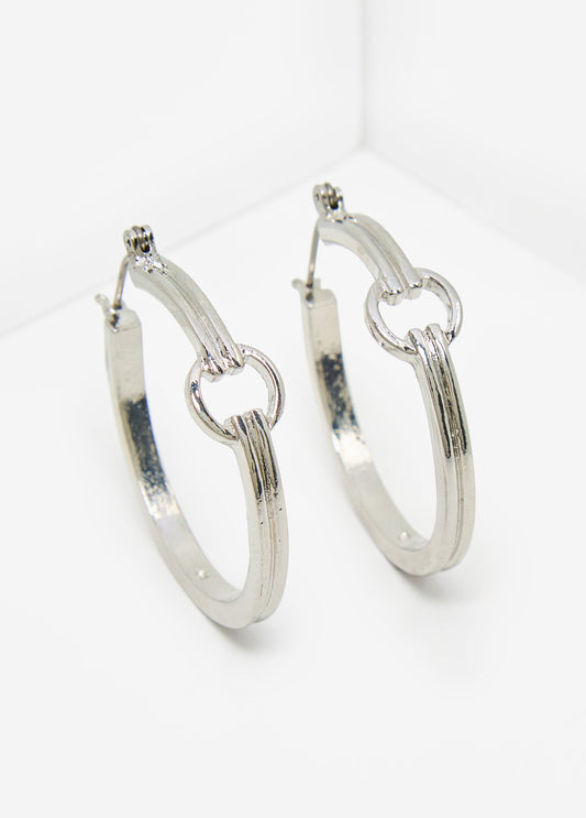 Silver Tone Hoop Earrings