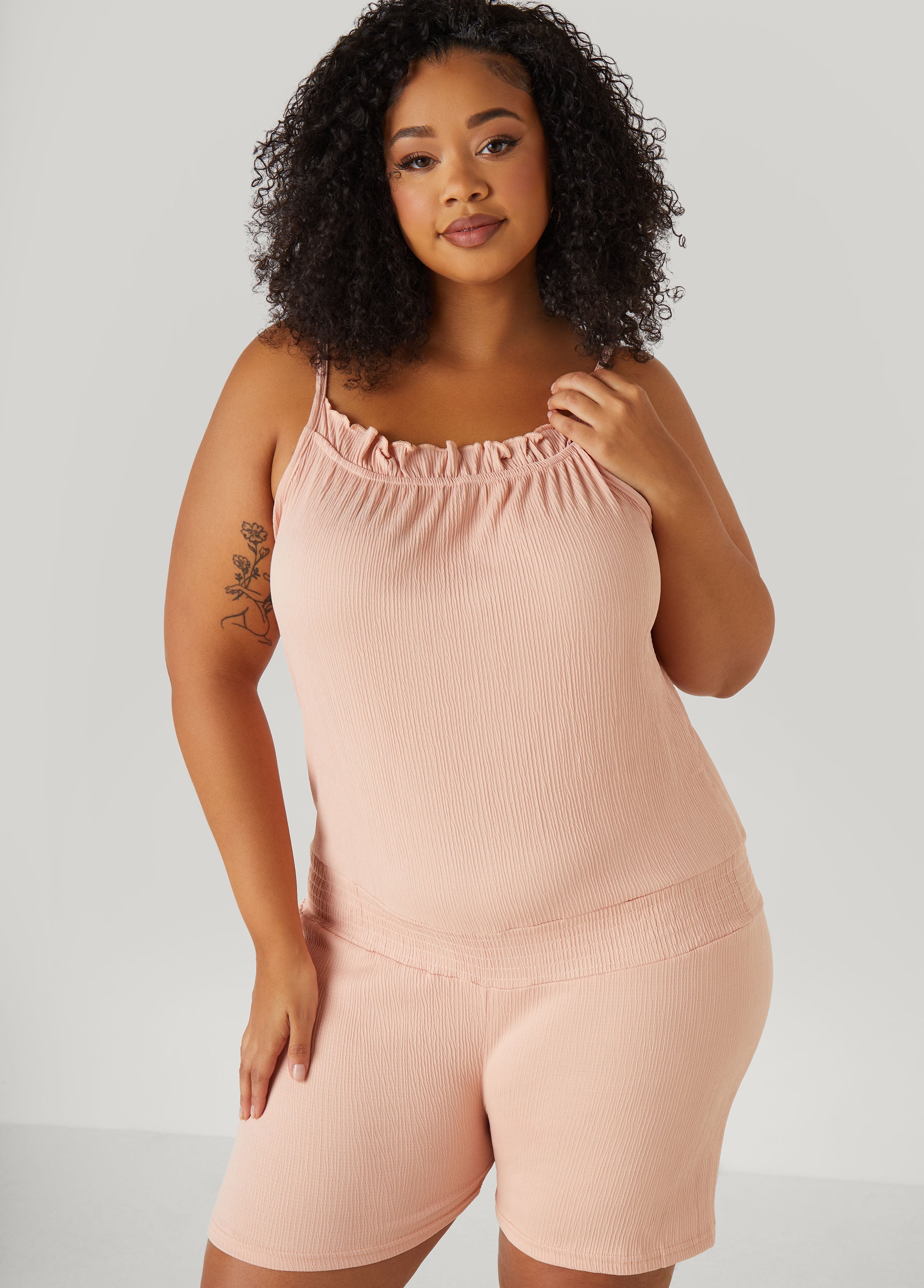 Plus Size Love To Sleep Ruffled Romper