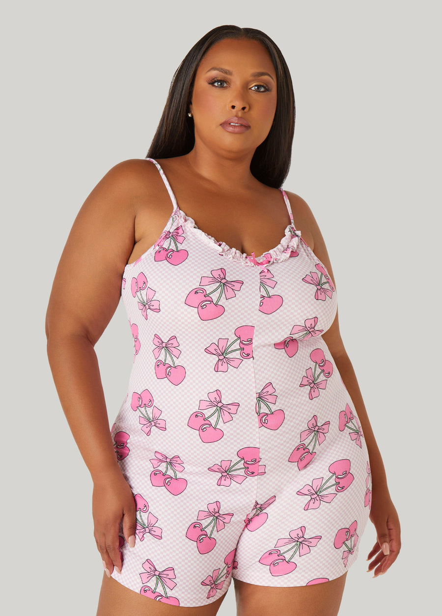 Plus Size Love To Sleep Printed Romper