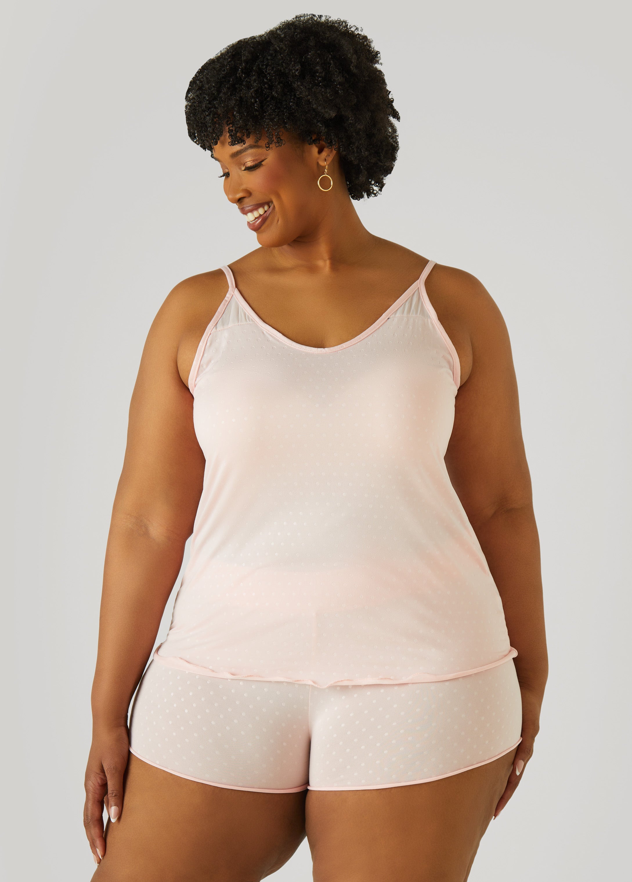 Plus Size Love To Sleep Dotted Shorts Set