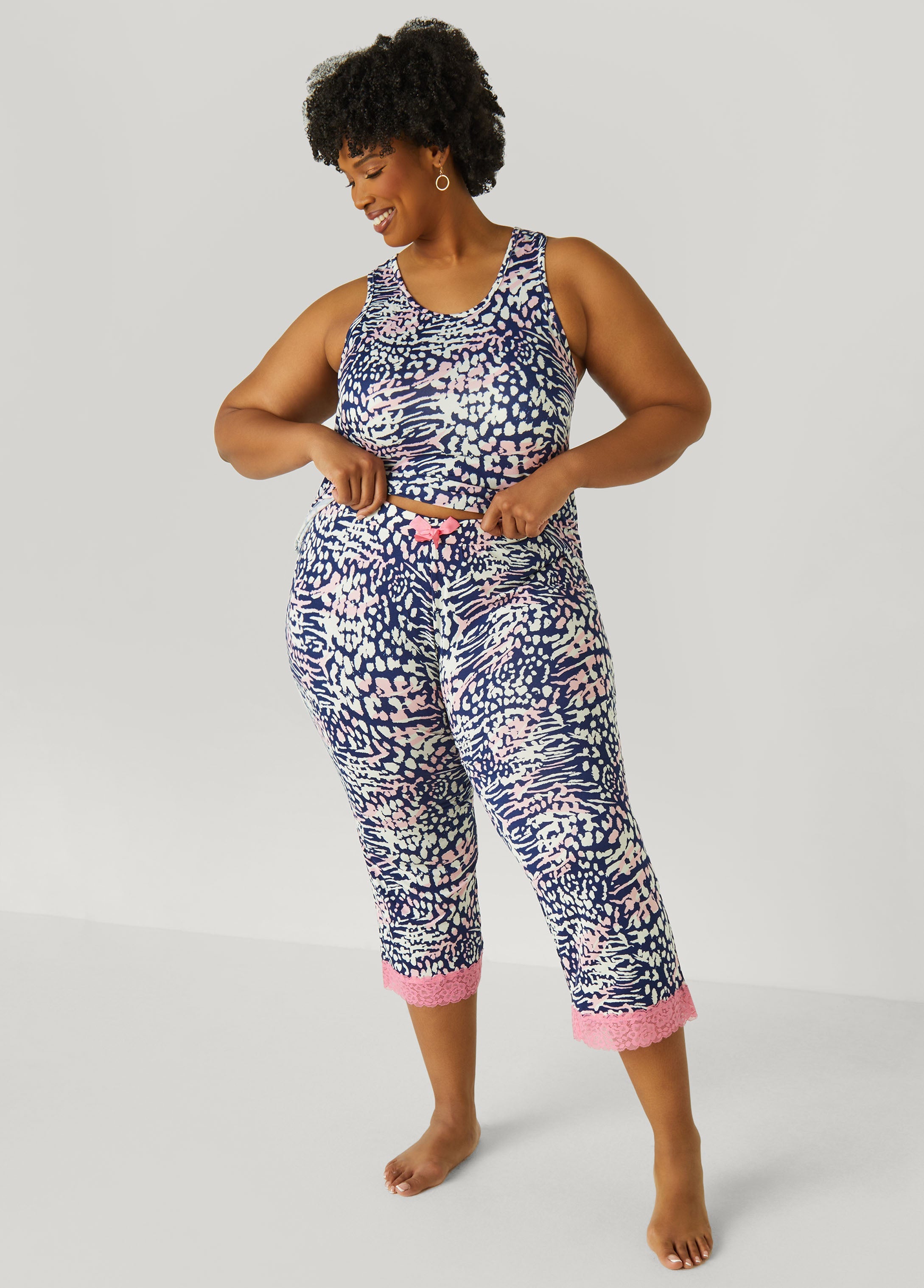 Plus Size Animal Print Pajama Set