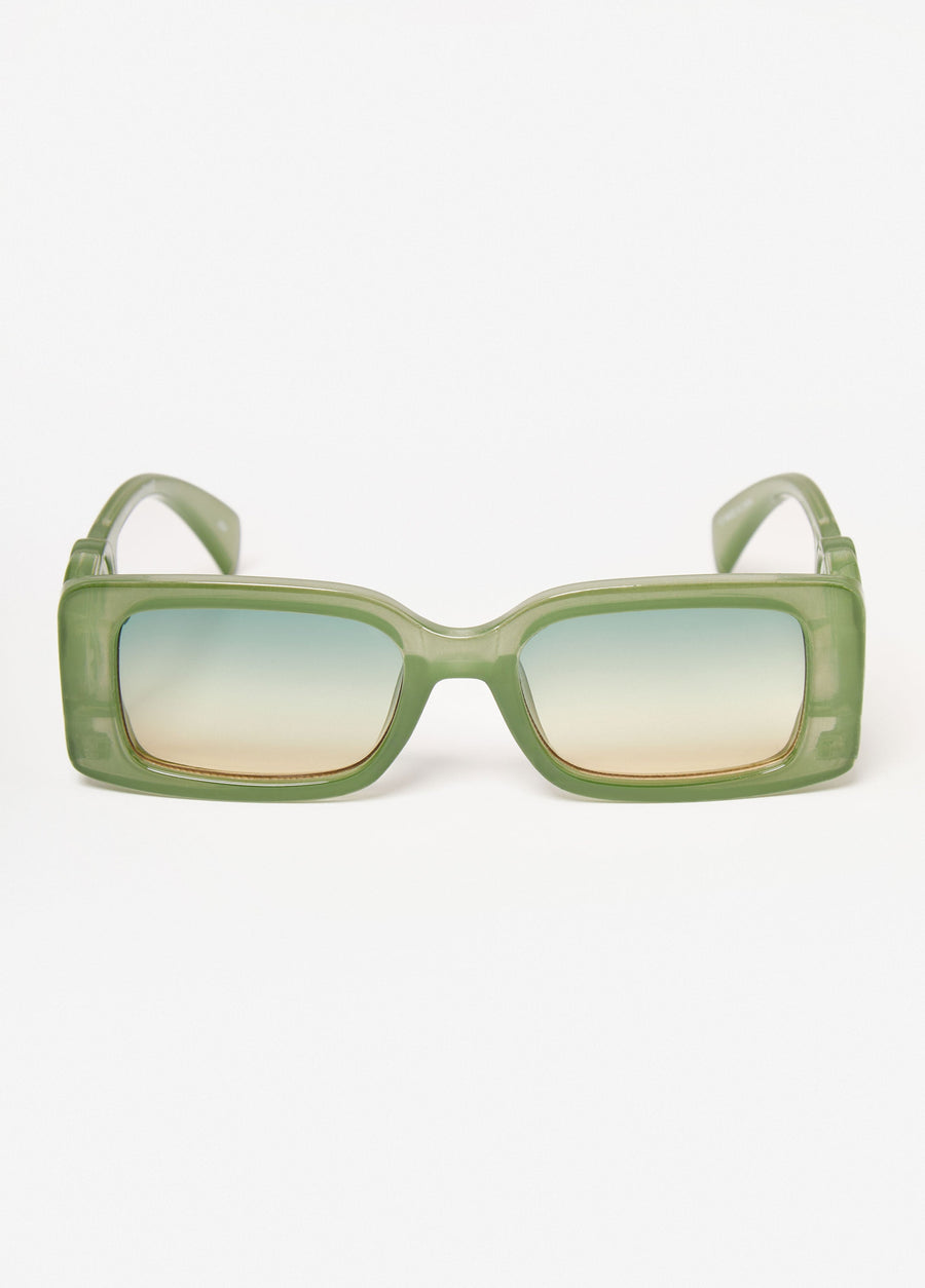 Trendy Small Swirl Rectangle Sunglasses Women Tinted Shades