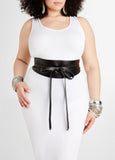 Plus Size Faux Leather Wrap Around Belt