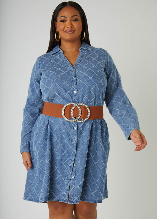 Faux Pearl Circle Stretch Belt