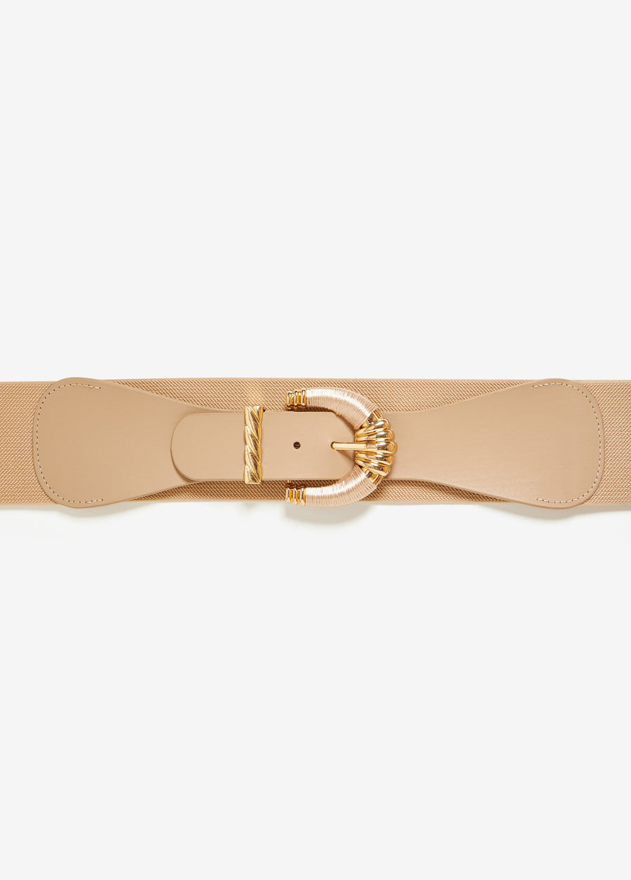Wrapped Faux Leather Stretch Belt