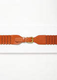 Scalloped Faux Leather Stretch Belt