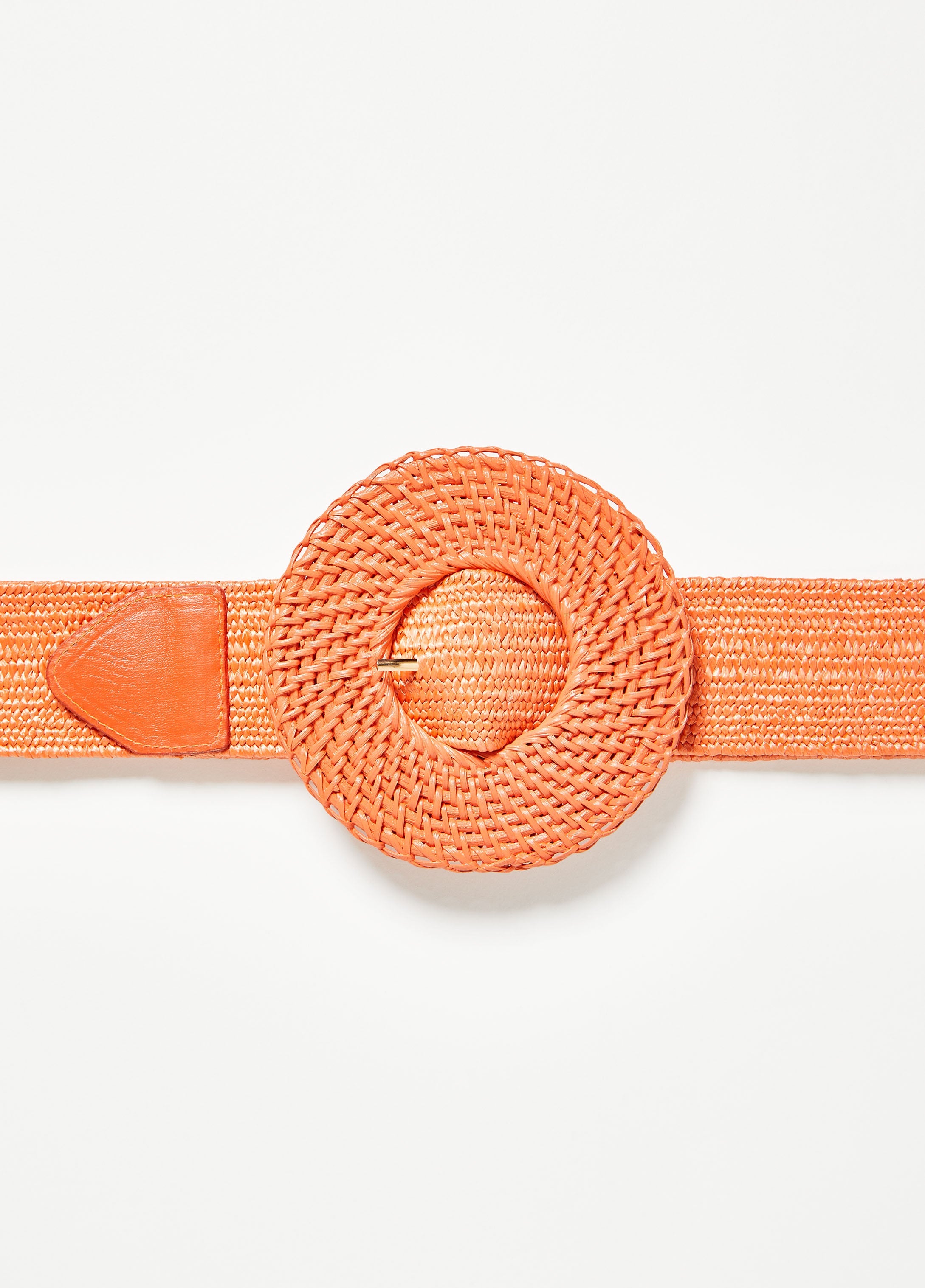 Raffia Buckle Stretch Belt