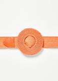 Raffia Buckle Stretch Belt