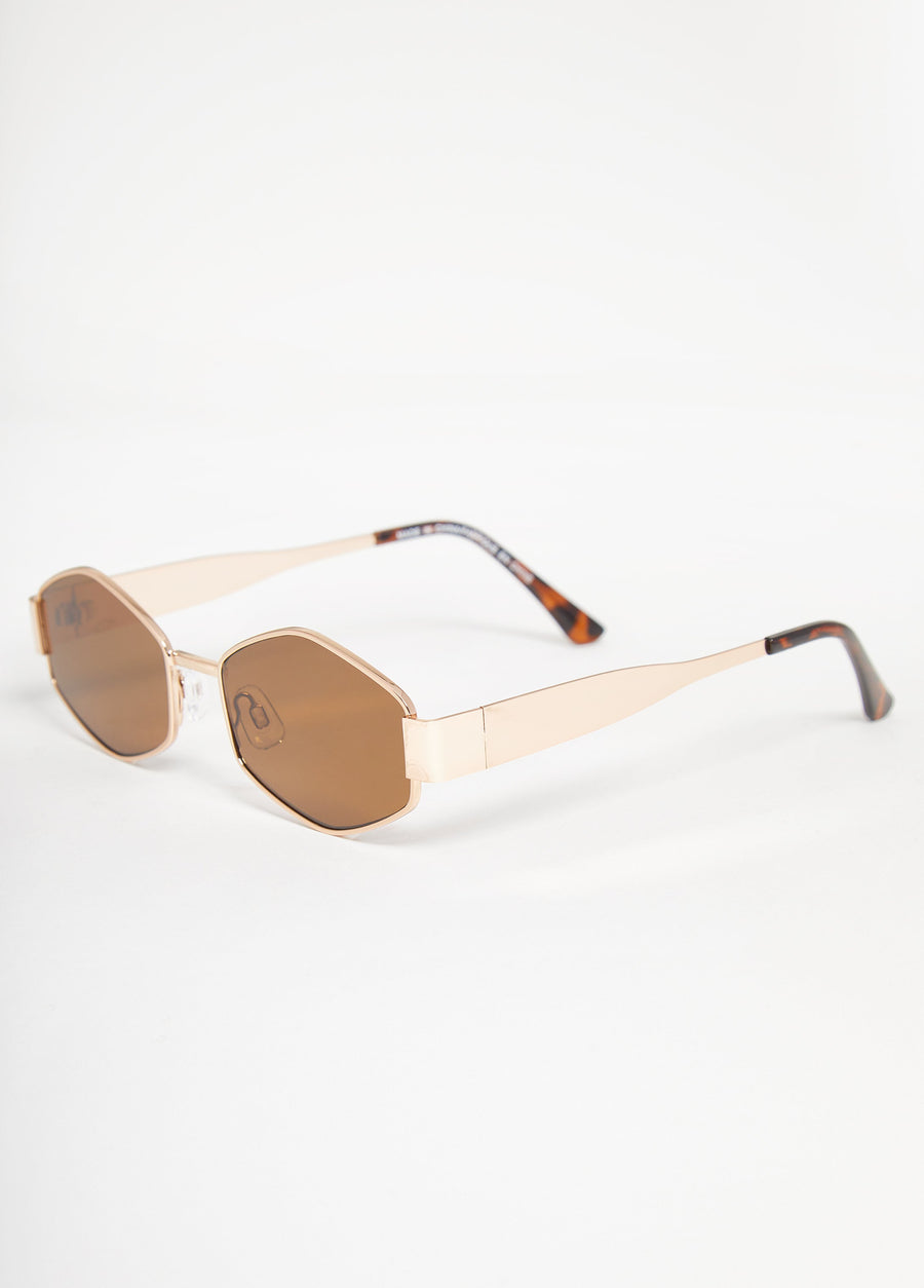 Tinted Geometric Framed Sunglasses