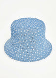Distressed Sequin Denim Bucket Hat