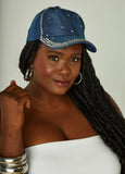 Bow Embellished Denim Baseball Hat
