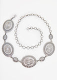 Silver Tone Medallion Chain Belt