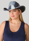 Patchwork Denim Print Fedora