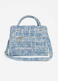 Textured Denim Satchel